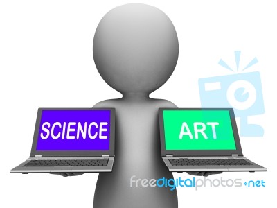 Science Art Laptops Shows Scientific Or Artistic Stock Image