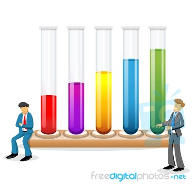 Scientists With Test Tubes Stock Image