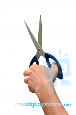 Scissors In Hand Stock Photo