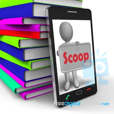 Scoop Phone Means Exclusive Information Or Inside Story Stock Image