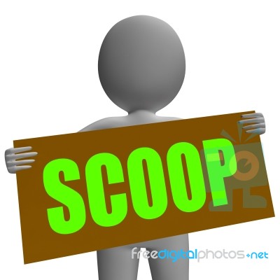 Scoop Sign Character Means Gossipmonger Or Intimate Tatter Stock Image