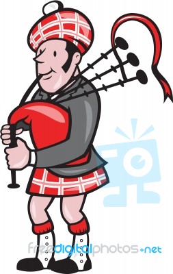 Scotsman Bagpiper Bagpipes Cartoon Stock Image Scotsman Bagpiper Bagpipes Cartoon Stock Image