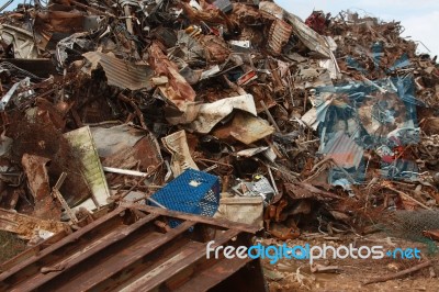 Scrap Metal Recycling Junk Yard Stock Photo