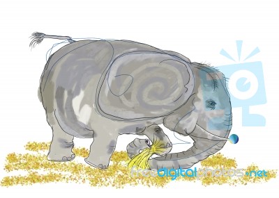 Scribbled Elephant Stock Image