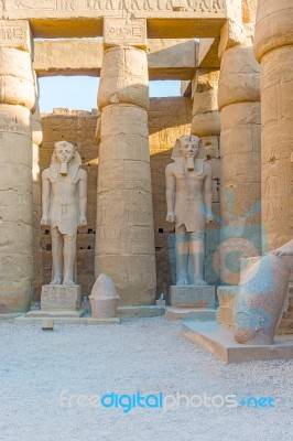 Sculpture At Luxor Temple In Egypt Stock Photo