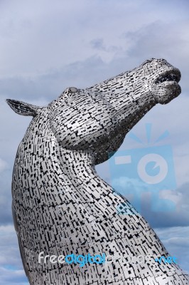 Sculptures The Kelpies At The Helix Park In Falkirk, Scotland Stock Photo