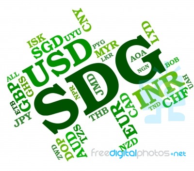 Sdg Currency Indicates Sudan Pound And Foreign Stock Image