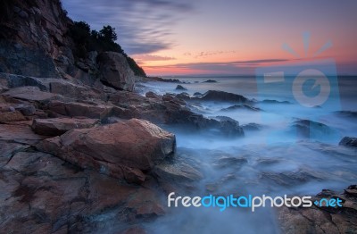 Sea At Sunset Stock Photo