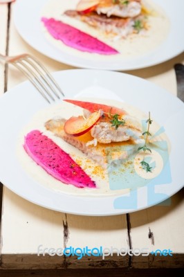 Sea Bream Fillet Butter Pan Fried Stock Photo Sea Bream Fillet Butter Pan Fried Stock Photo