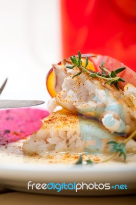 Sea Bream Fillet Butter Pan Fried Stock Photo Sea Bream Fillet Butter Pan Fried Stock Photo