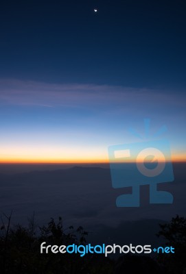 Sea Of Mist At Doi Laung Chiang Dao - Chiangmai (thailand) Stock Photo