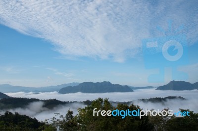 Sea Of Mist View Point At Mae Moei Stock Photo