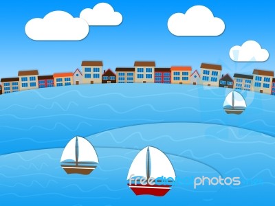 Sea Relaxing Represents Boating Sailing And Sail Stock Image
