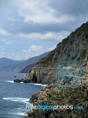 Sea View And Cliffs In Riomaggiore N Stock Photo Sea View And Cliffs In Riomaggiore N Stock Photo