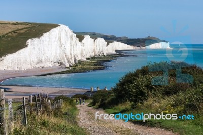 Seaford, Sussex/uk - August 15 : Seven Sisters In Sussex On Augu… Stock Photo