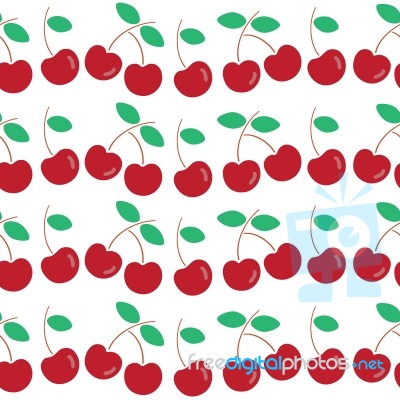 Seamless Pattern Of Cherry Illustration Background Stock Image