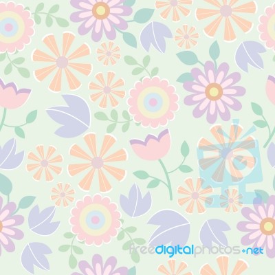 Seamless Pattern Of  Flower Illustration Background Stock Image