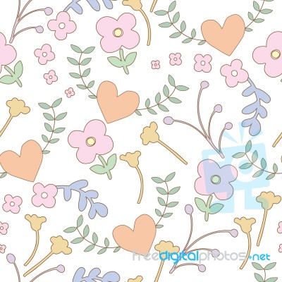 Seamless Pattern Of  Flower Illustration Background Stock Image