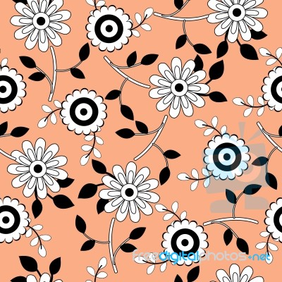 Seamless Pattern Of Flower Illustration Background Stock Image