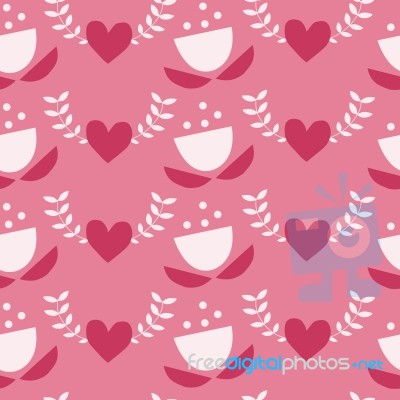 Seamless Pattern Of Heart Shape Background Stock Image