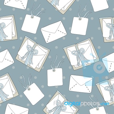 Seamless Pattern Of Mail Envelopes Stock Image