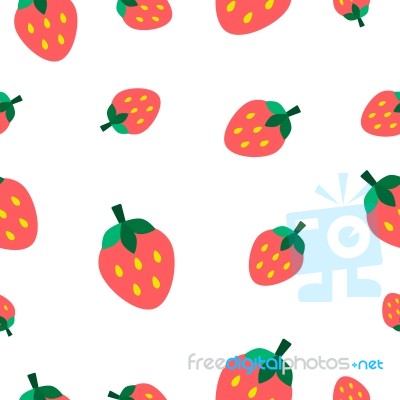 Seamless Pattern With Strawberry  Illustration Stock Image