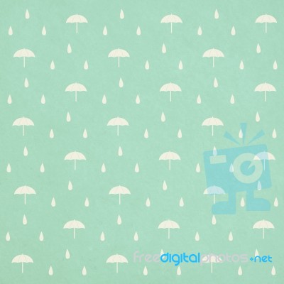 Seamless Raindrops Pattern With Umbrella Stock Image