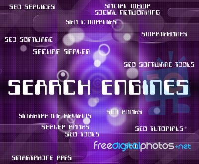 Search Engines Means Gathering Data And Analyse Stock Image