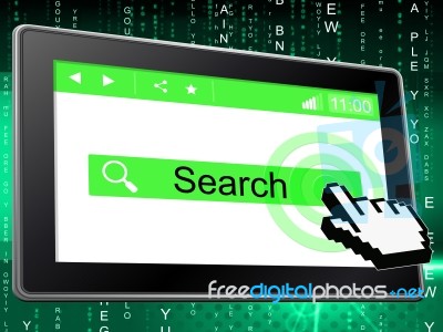 Search Online Indicates World Wide Web And Analyse Stock Image