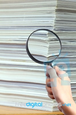Searching Documents Stock Photo