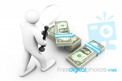 Searching Money Stock Image