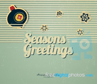 Seasons Christmas Greetings Card Stock Image