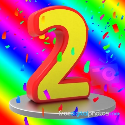 Second Birthday Means Happy Anniversary And 2 Stock Image