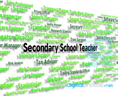 Secondary School Teacher Indicating Senior Schools And Career Stock Image
