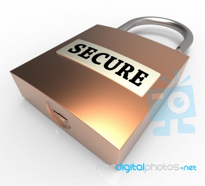 Secure Padlock Shows Protect Privacy 3d Rendering Stock Image