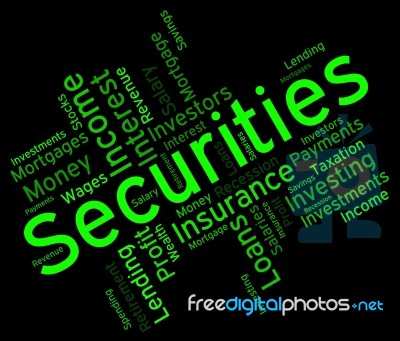 Securities Word Shows In Debt And Bond Stock Image
