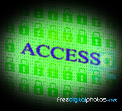 Security Access Represents Protect Encrypt And Accessible Stock Image
