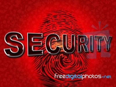 Security Fingerprint Shows Company Id And Protect Stock Image