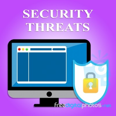 Security Threats Indicates Private Encrypt And Secured Stock Image