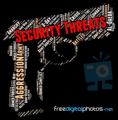 Security Threats Indicates Threatening Remark And Forbidden Stock Image