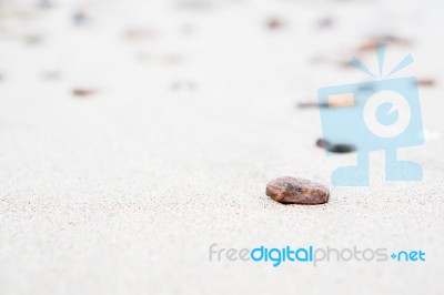 Selective Focus On Foreground Rocks Stock Photo