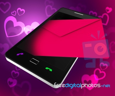 Send Love Phone Shows Devotion Cellphone And Smartphone Stock Image