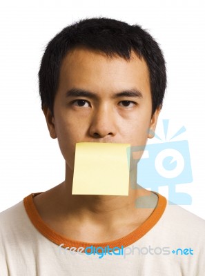 Sending Message With Post It Note Stock Photo Sending Message With Post It Note Stock Photo