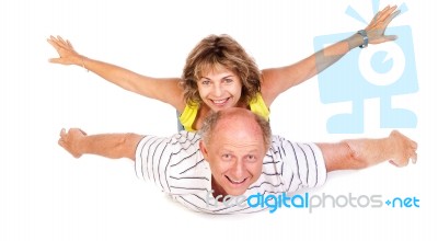 Senior Couple Having Fun Stock Photo