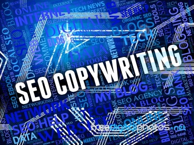 Seo Copywriting Shows Search Engine And Advertising Stock Image