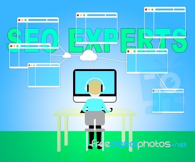 Seo Experts Represents Search Engines And Capabilities Stock Image