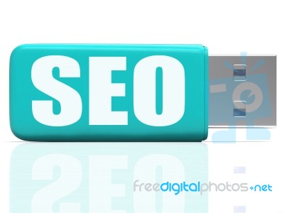 Seo Pen Drive Means Online Search And Development Stock Image