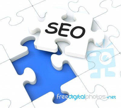 Seo Puzzle Showing E-marketing And Promotions Stock Image