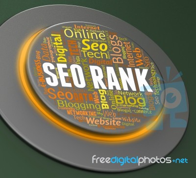 Seo Rank Indicates Search Engine And Keyword 3d Rendering Stock Image