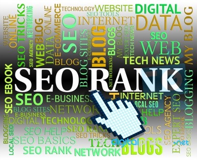 Seo Rank Represents Search Engines And Marketing Stock Image